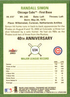 2003 Fleer Tradition Update Randall Simon #34
