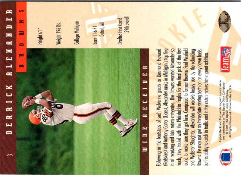 1994 Upper Deck Derrick Alexander