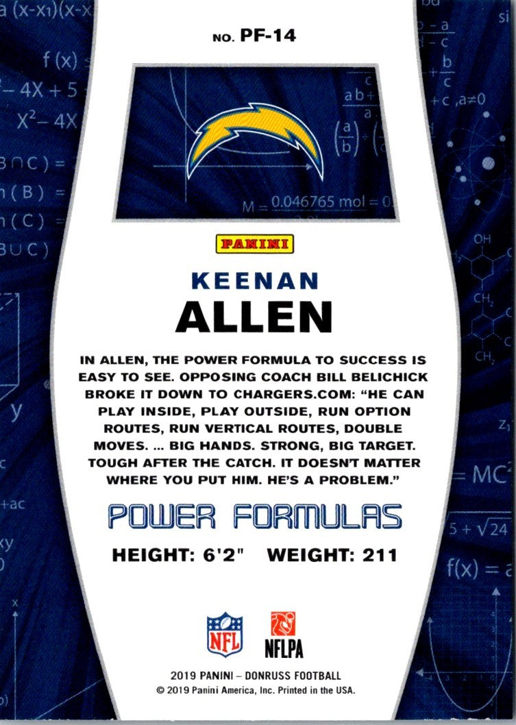 2019 Donruss Power Formulas Keenan Allen