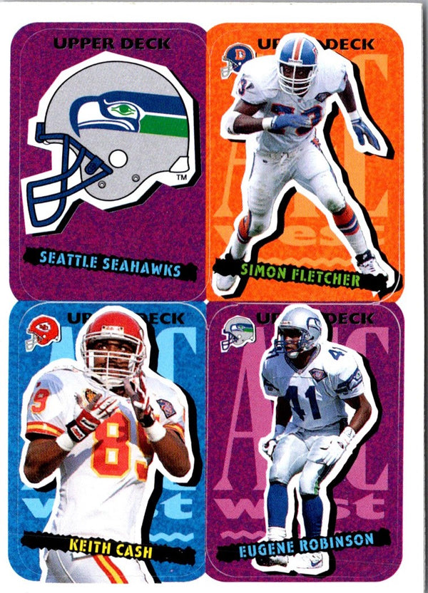 1995 Collector's Choice Update Stick-Ums Seattle Seahawks/Simon Fletcher/Keith Cash/Eugene Robinson #90