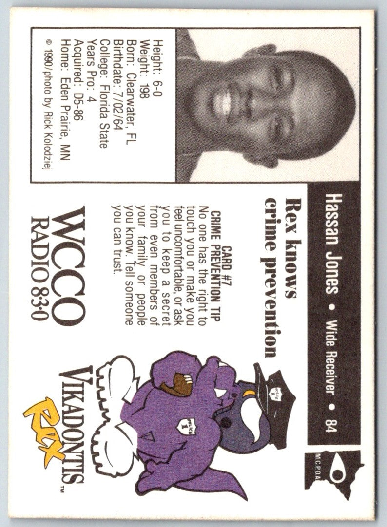 1990 Minnesota Vikings Police Hassan Jones