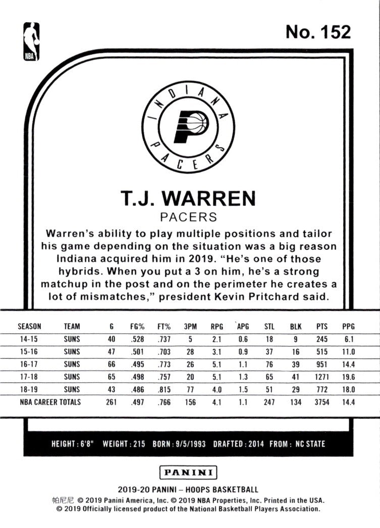 2019 Hoops T.J. Warren