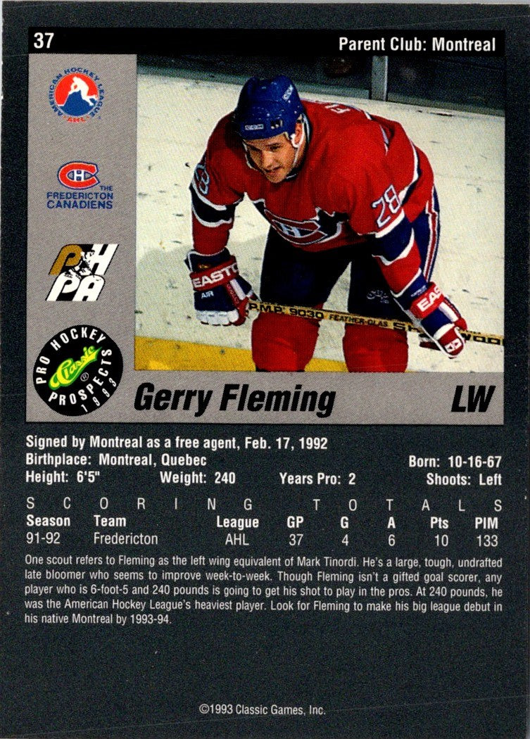 1993 Classic Pro Prospects Gerry Fleming