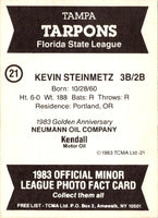 1983 TCMA Tampa Tarpons Kevin Steinmetz #21