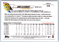 2021 Topps Opening Day Mike Clevinger #216