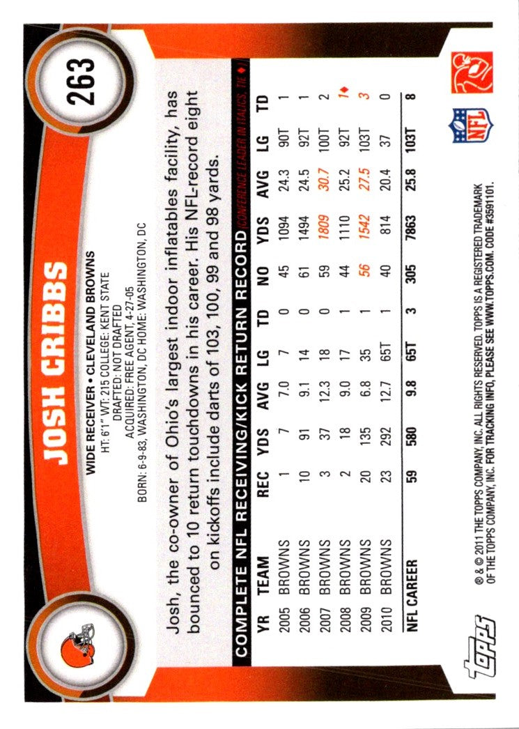 2011 Topps Josh Cribbs