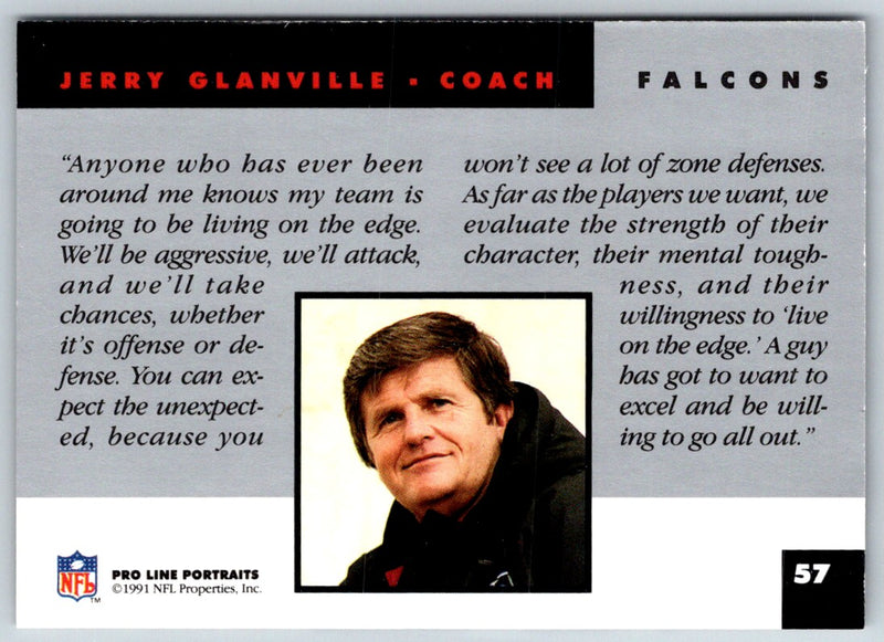 1991 Pro Line Portraits Jerry Glanville