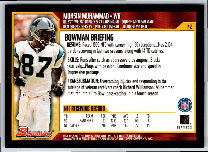 2000 Bowman Muhsin Muhammad