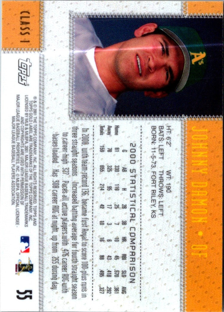 2001 Topps Gold Label Johnny Damon