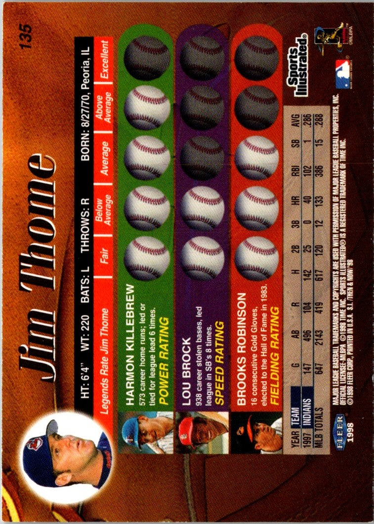 1998 Sports Illustrated Then and Now Jim Thome