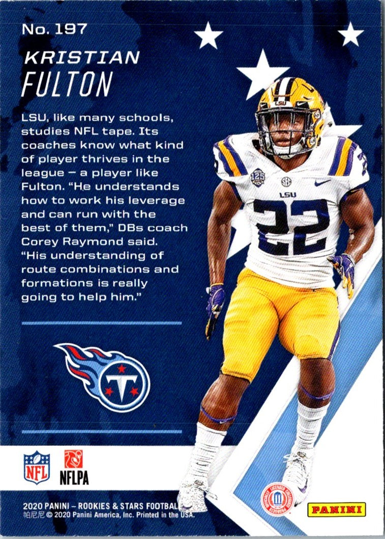 2020 Panini Rookies & Stars Kristian Fulton