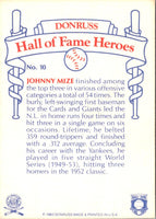 1983 Donruss Hall of Fame Heroes Johnny Mize #10