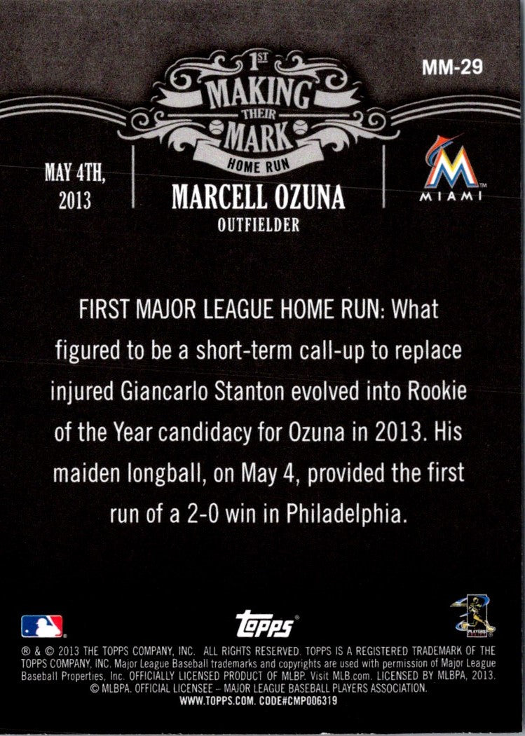 2013 Topps Update Making Their Mark Marcell Ozuna