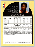 1990 Hoops Glen Rice #168 Rookie