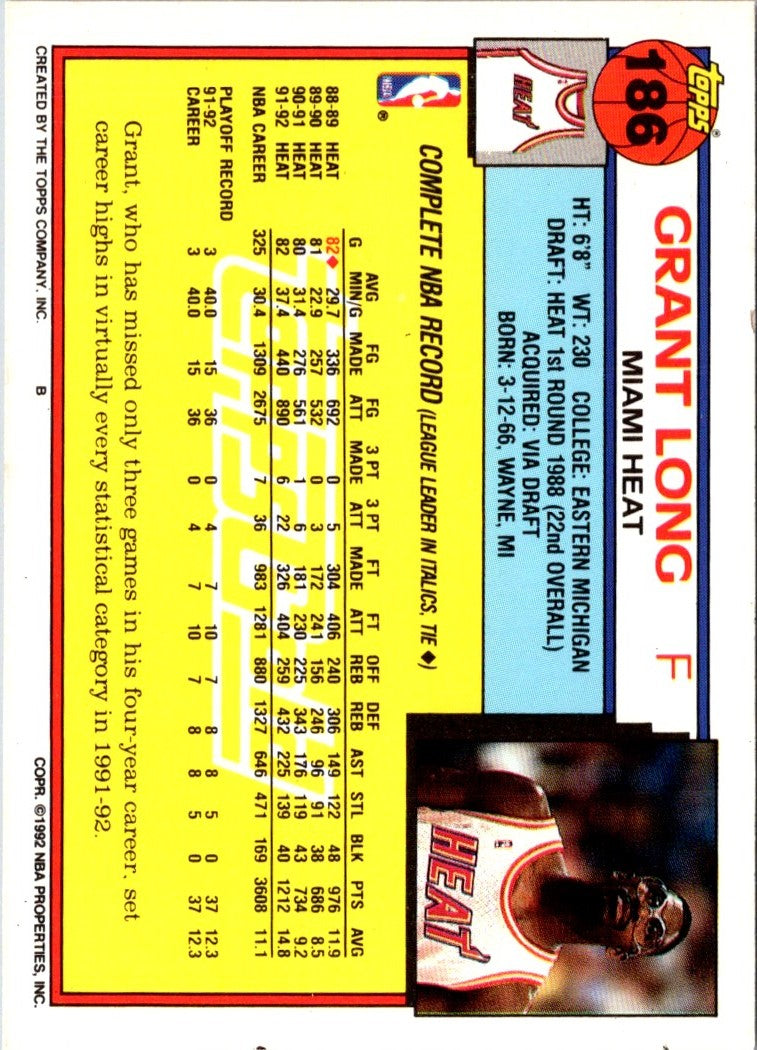 1992 Topps Grant Long