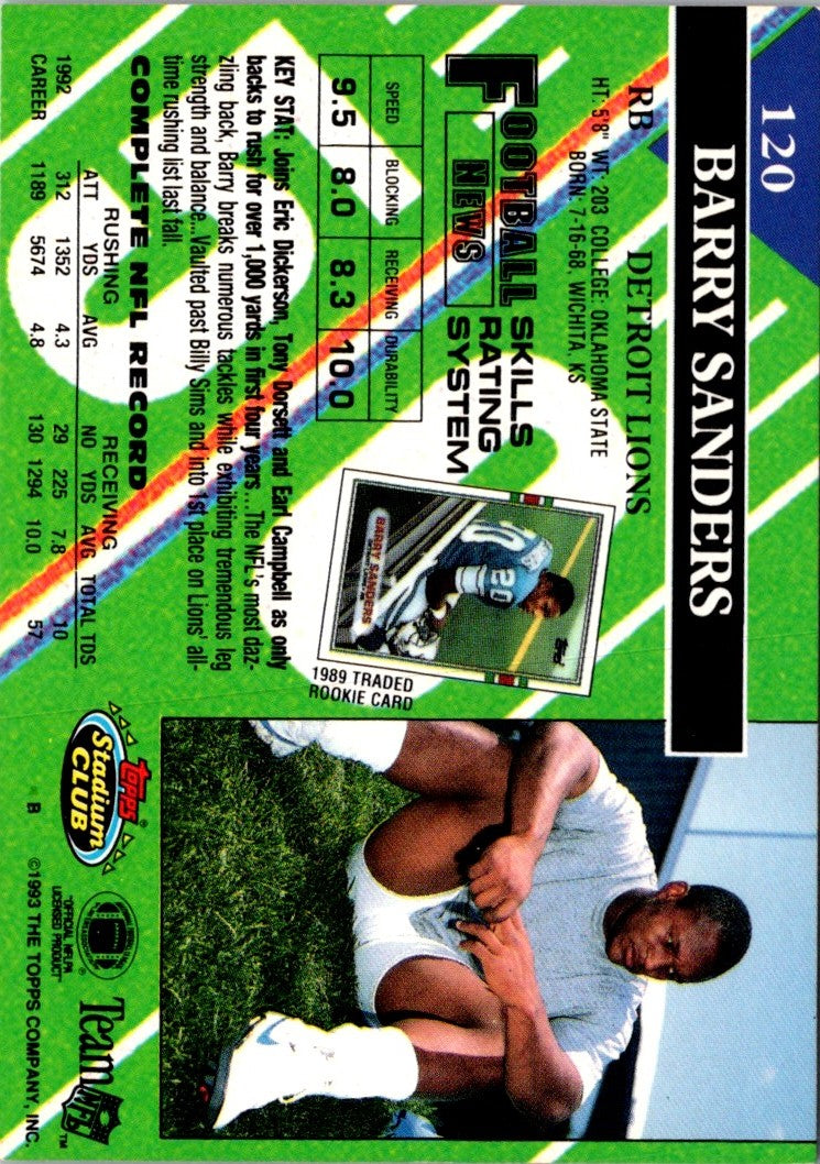 1993 Stadium Club Barry Sanders