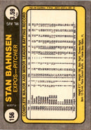 1981 Fleer Stan Bahnsen