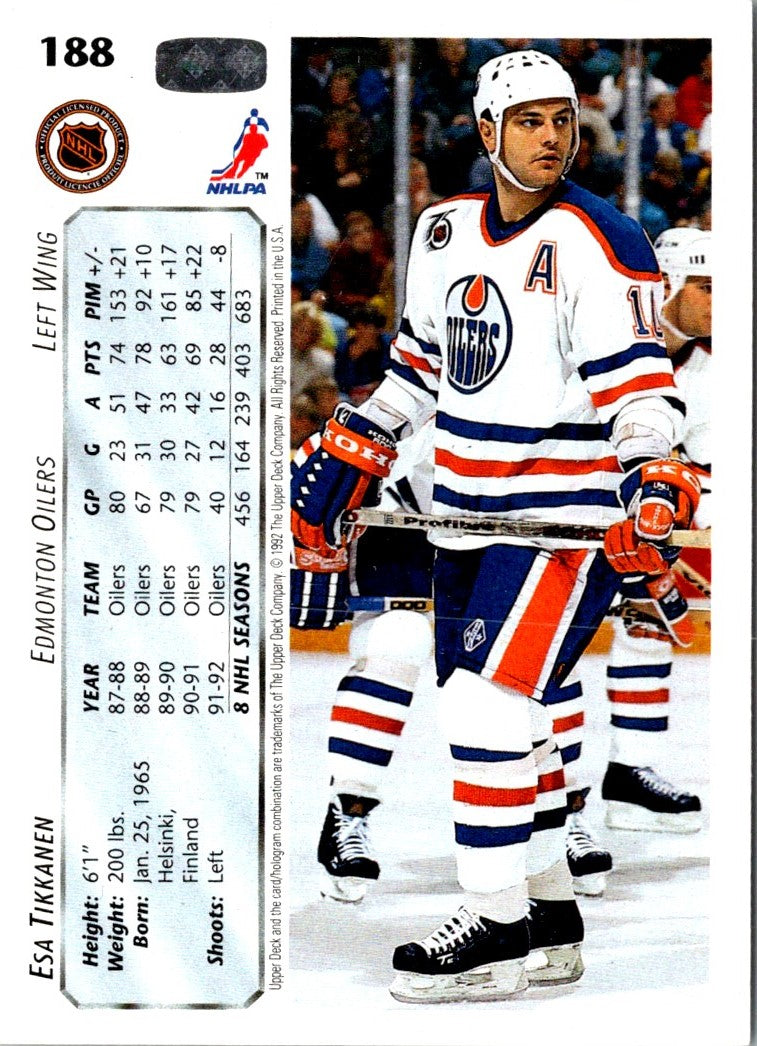 1992 Upper Deck Esa Tikkanen