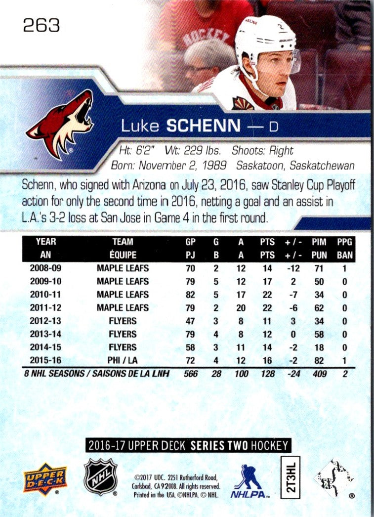 2017 Upper Deck Luke Schenn