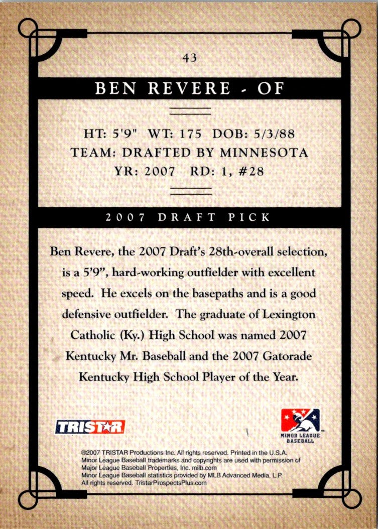 2007 Tristar Prospects Plus Ben Revere