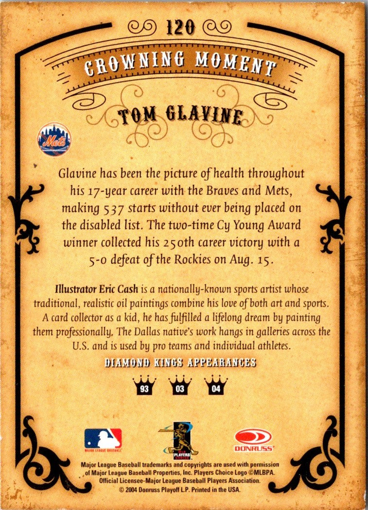 2004 Donruss Diamond Kings Tom Glavine