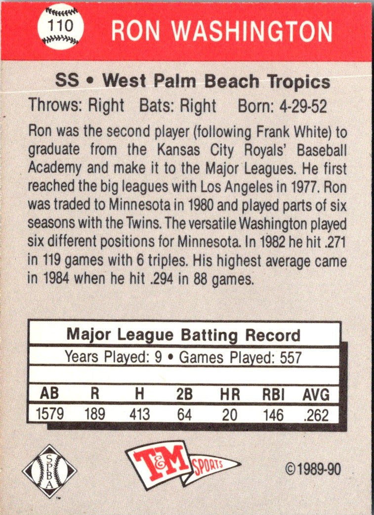1989 T&M Senior League Ron Washington