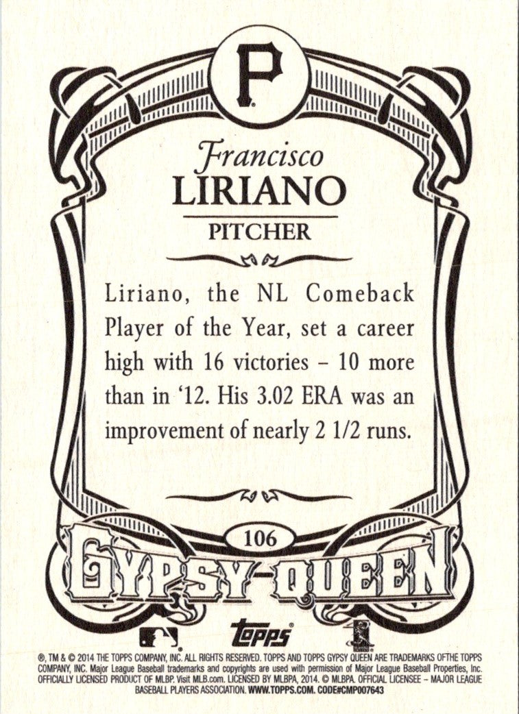 2014 Topps Gypsy Queen Francisco Liriano