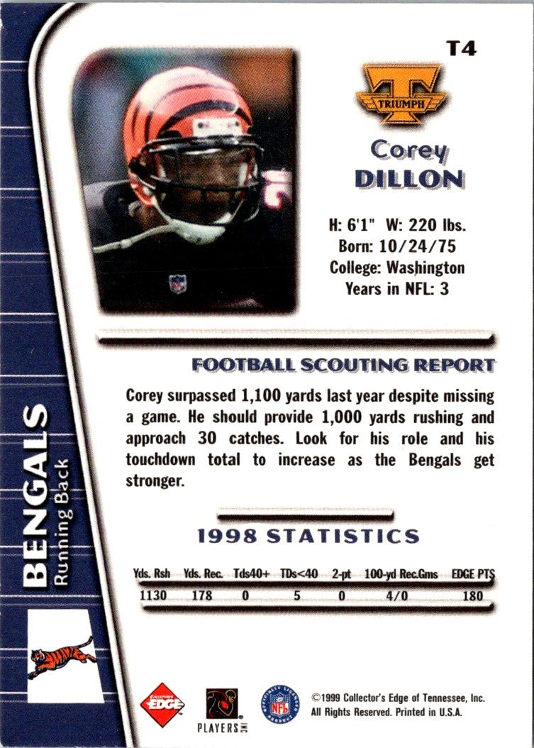 1999 Collector's Edge Triumph Corey Dillon