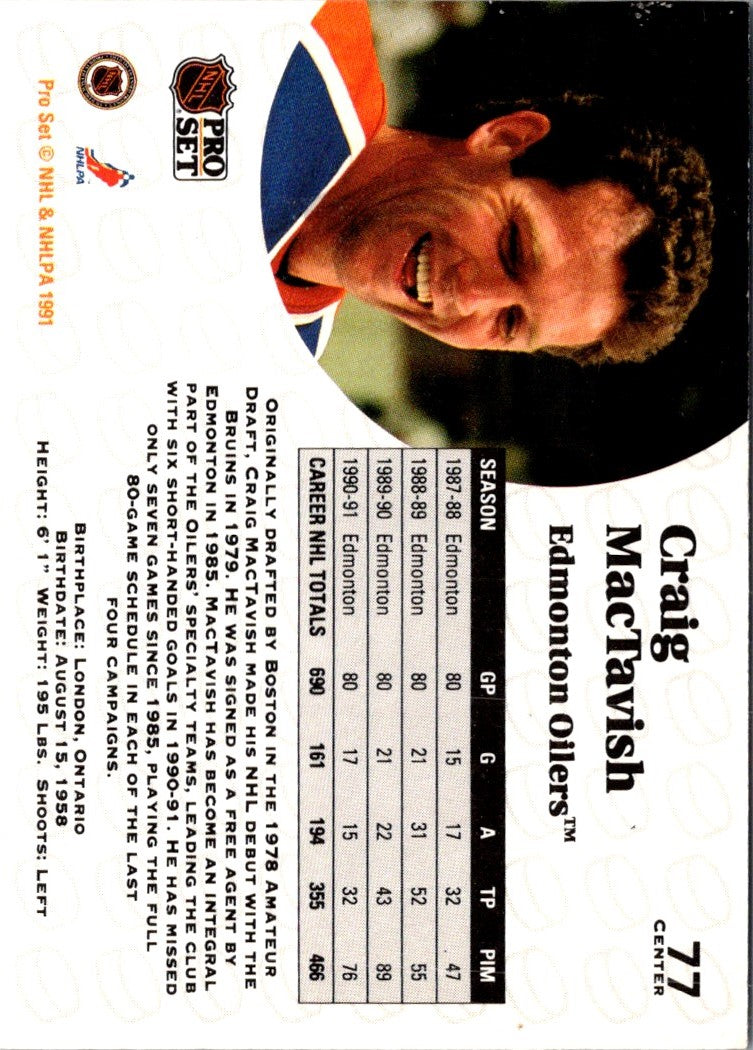 1991 Pro Set Craig MacTavish