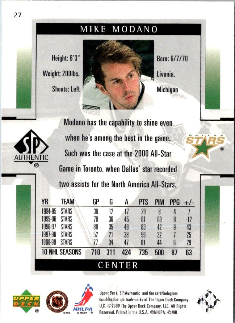 2000 Upper Deck Pros & Prospects Mike Modano