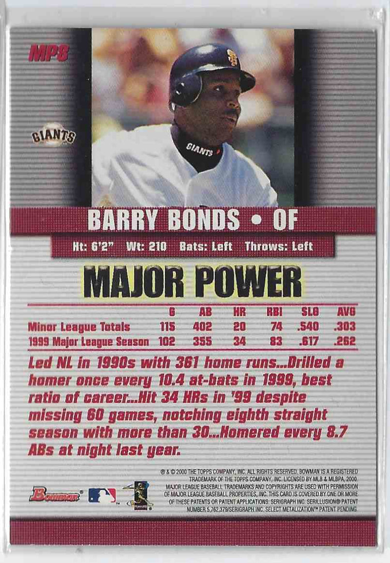 2000 Bowman Chrome Barry Bonds
