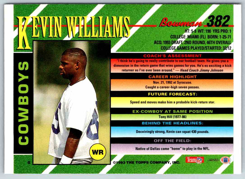 1993 Bowman Football Kevin Williams