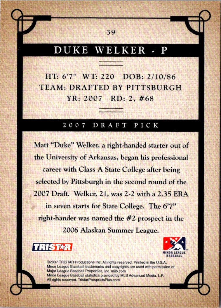 2007 Tristar Prospects Plus Duke Welker