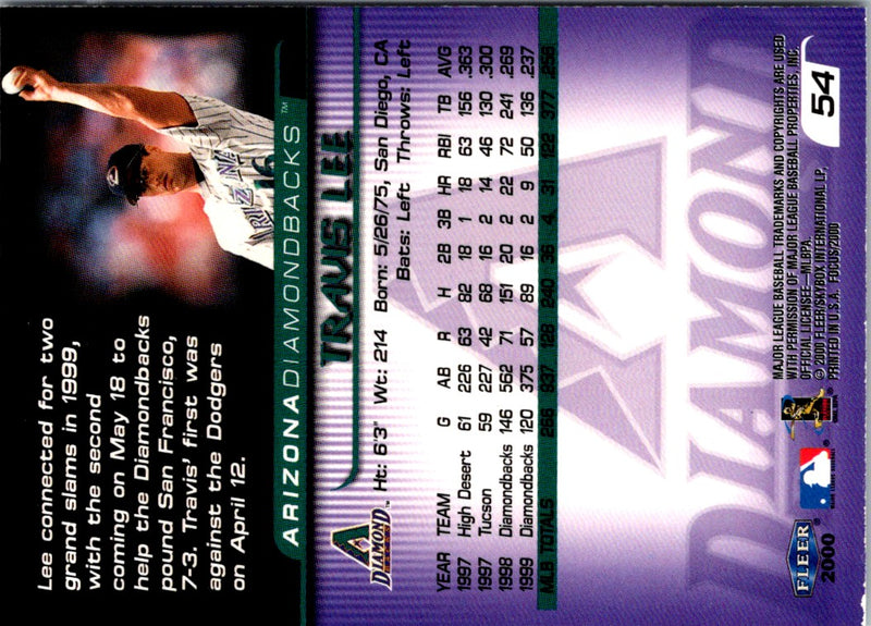 2000 Fleer Focus Travis Lee