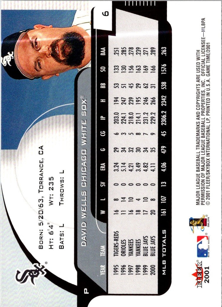 2001 Fleer Game Time David Wells