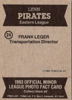 1983 TCMA Lynn Pirates Frank Leger #24