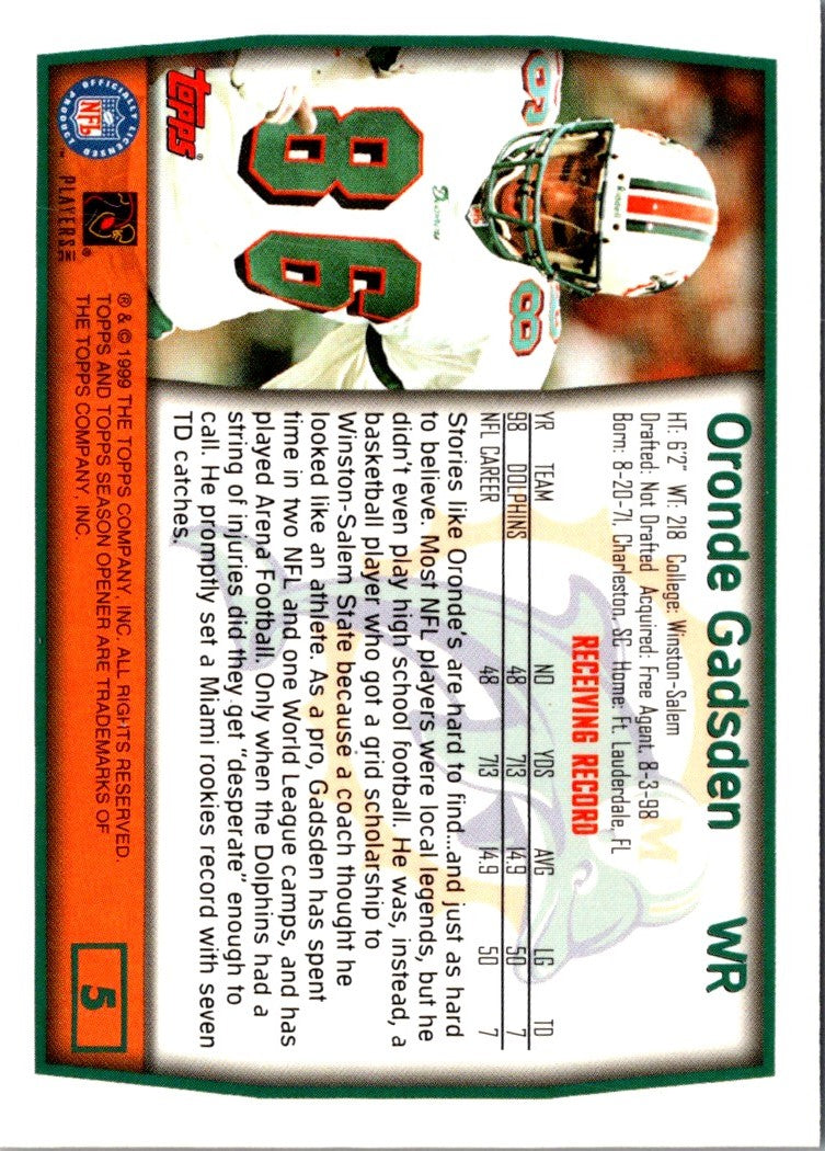 1999 Topps Season Opener Oronde Gadsden