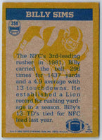 1982 Topps Billy Sims #350