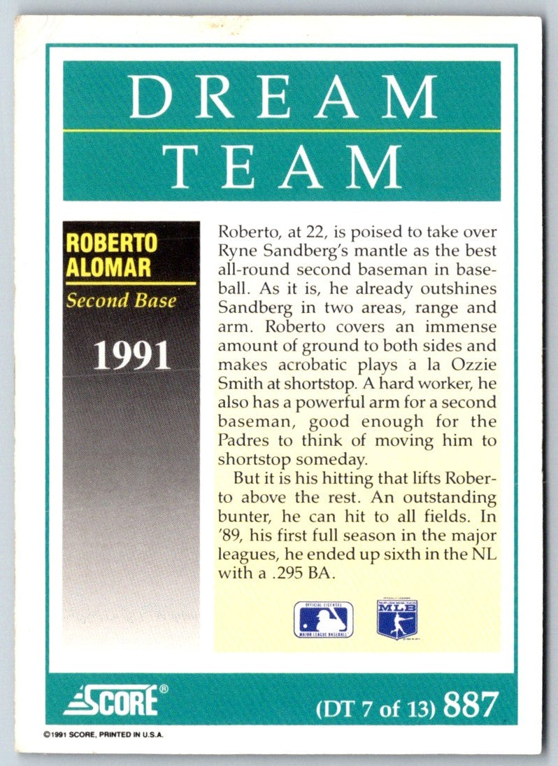 1991 Score Roberto Alomar
