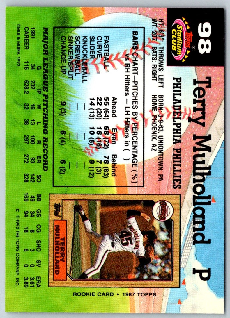 1992 Stadium Club Terry Mulholland