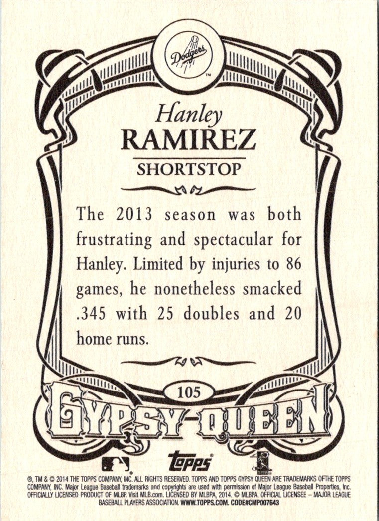 2014 Topps Gypsy Queen Hanley Ramirez