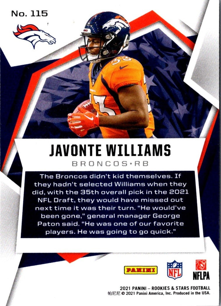 2021 Panini Absolute Blue Javonte Williams