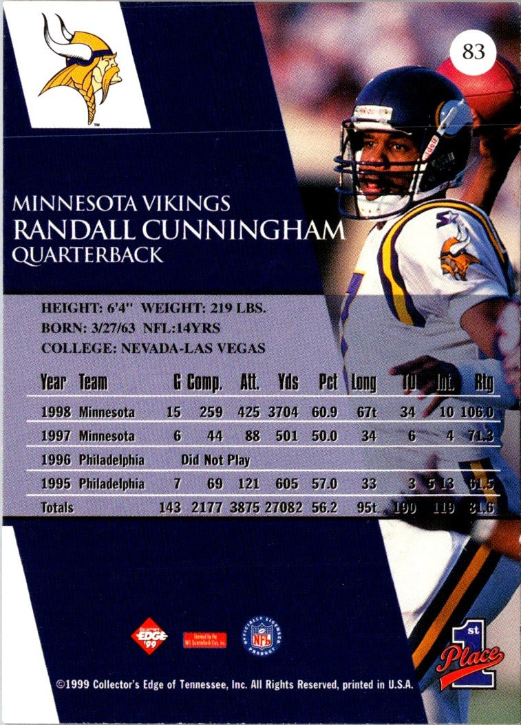 1999 Collector's Edge First Place Randall Cunningham