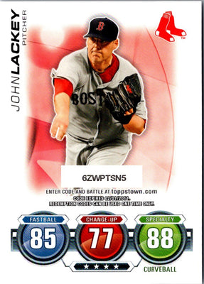 2010 Topps Update Attax Code Cards John Lackey #NNO