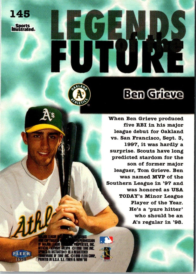 1998 Sports Illustrated Then and Now Extra Edition Ben Grieve