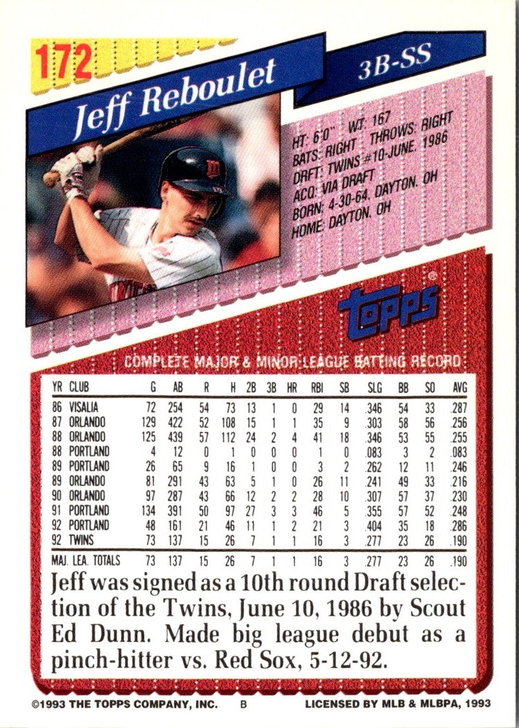 1993 Topps Jeff Reboulet