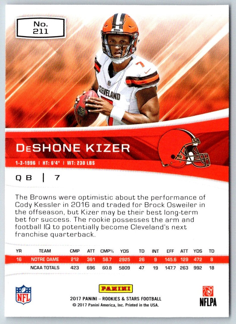 2017 Panini Rookies & Stars DeShone Kizer