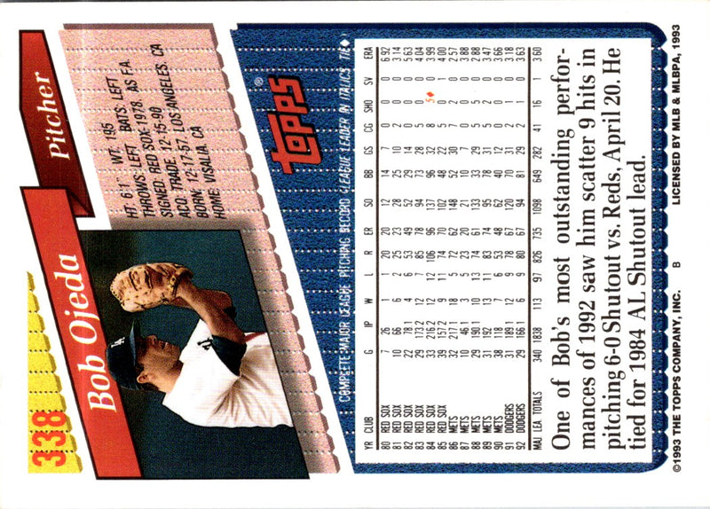 1993 Topps Bob Ojeda