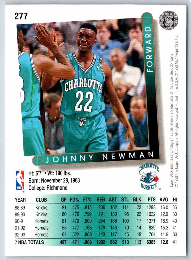 1994 Upper Deck Johnny Newman