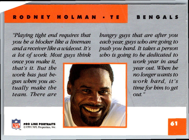 1991 Pro Line Portraits Rodney Holman